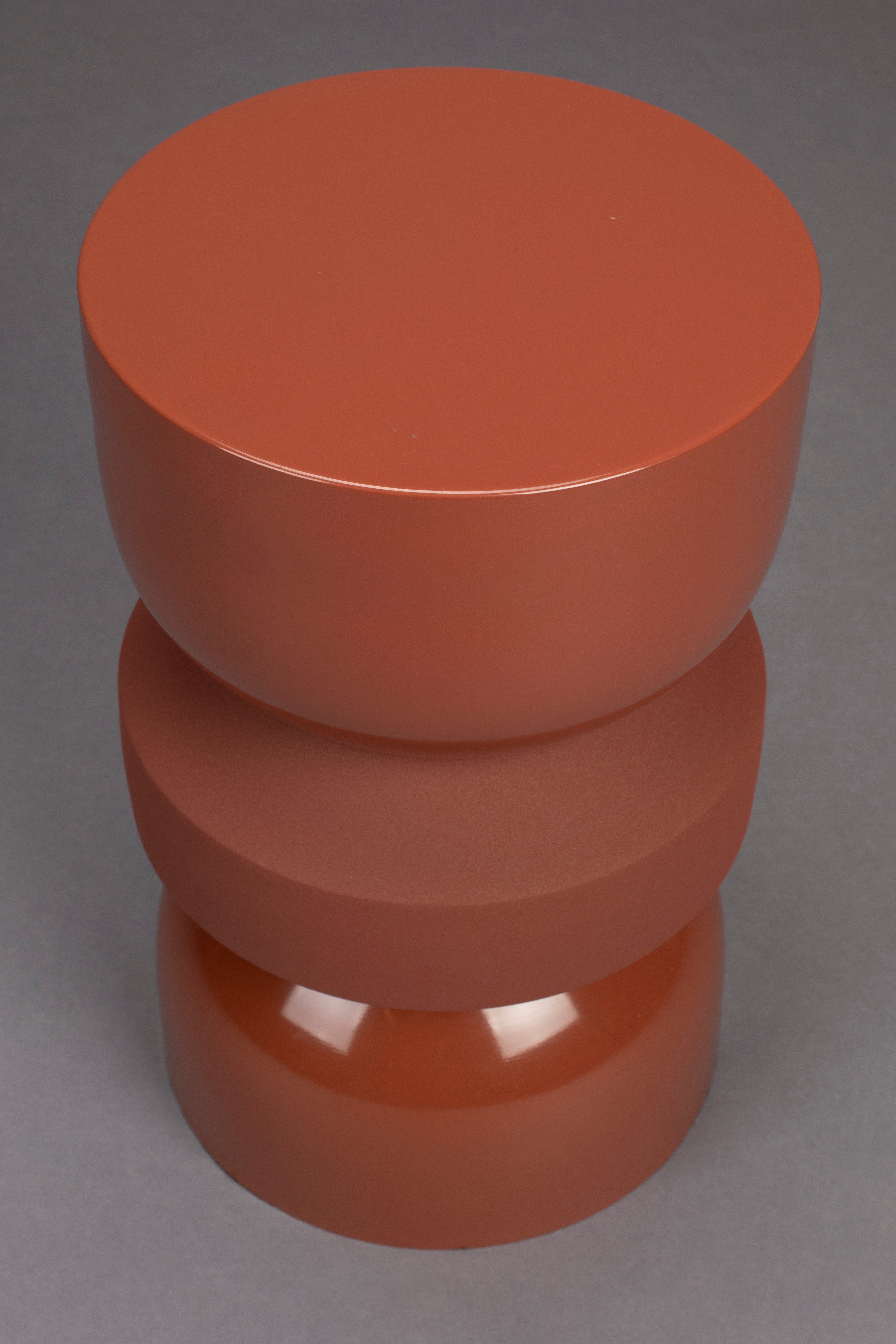 Dutchbone Camila Ochre Yellow Ribbed Stool Side Table